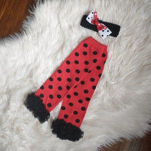 NWT Ruffle Leg Warmers and Headband/Hair Clip Combo